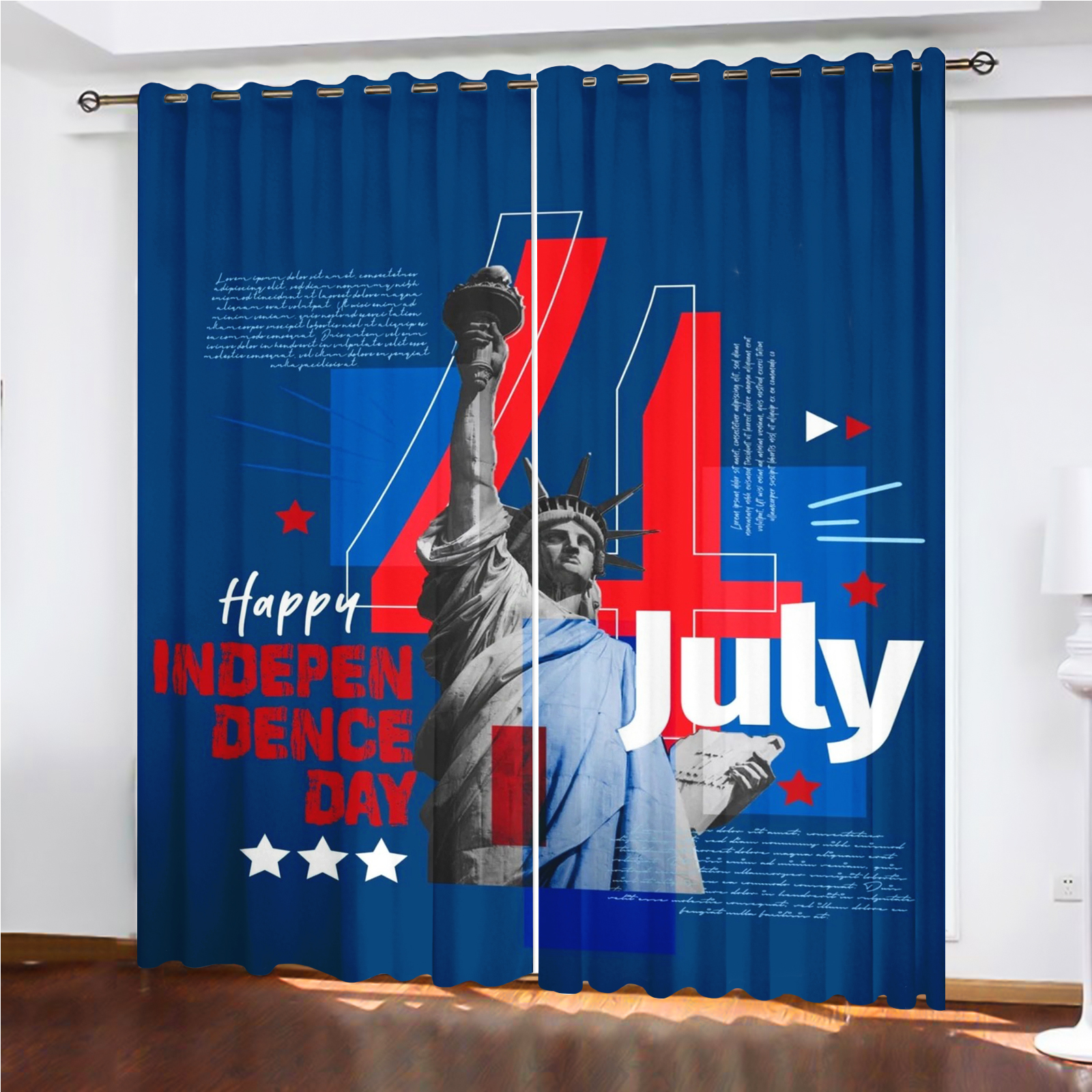 America 250th Anniversary Curt - Home Decor Curtain avaliação e preço