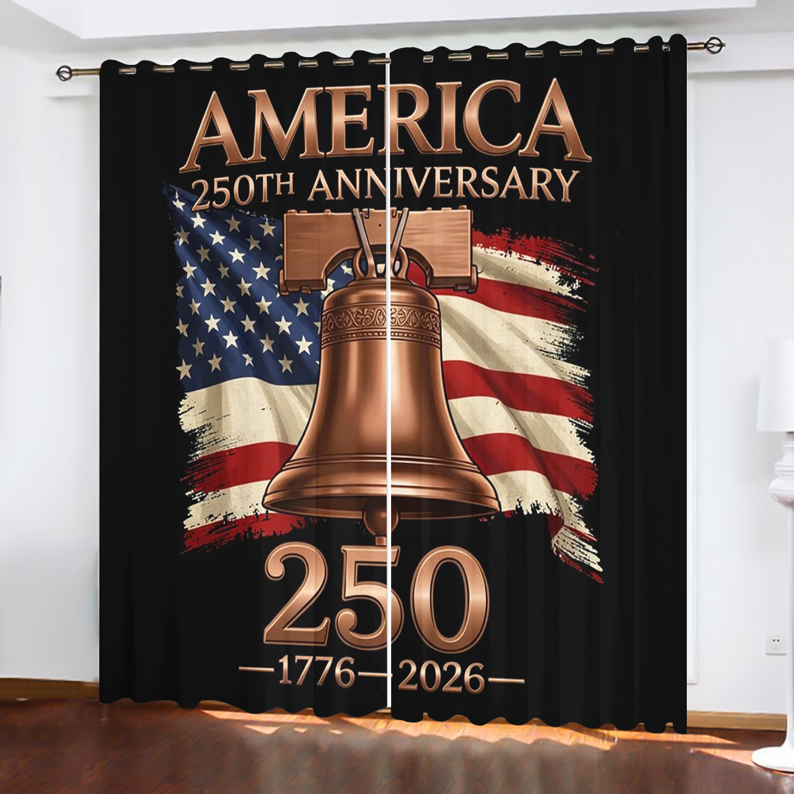 America 250th Anniversary Curt - Home Decor Curtain avaliação e preço