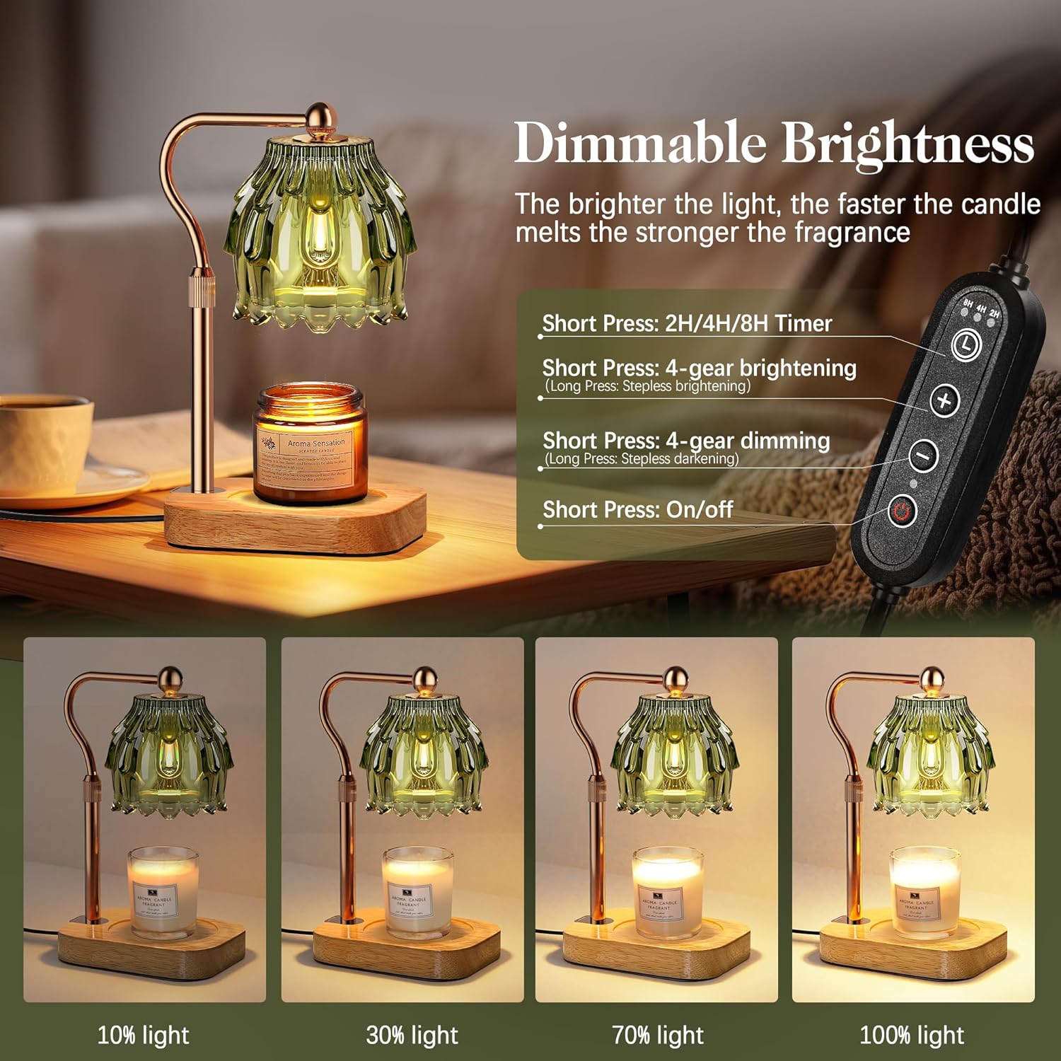 Candle Warmer Lamp With Timer  - Home Decor Gold avaliação e preço