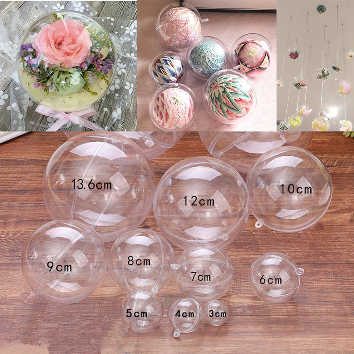 1-20CM Transparent Balls Hollo - Home Decor Xmas Gifts avaliação e preço
