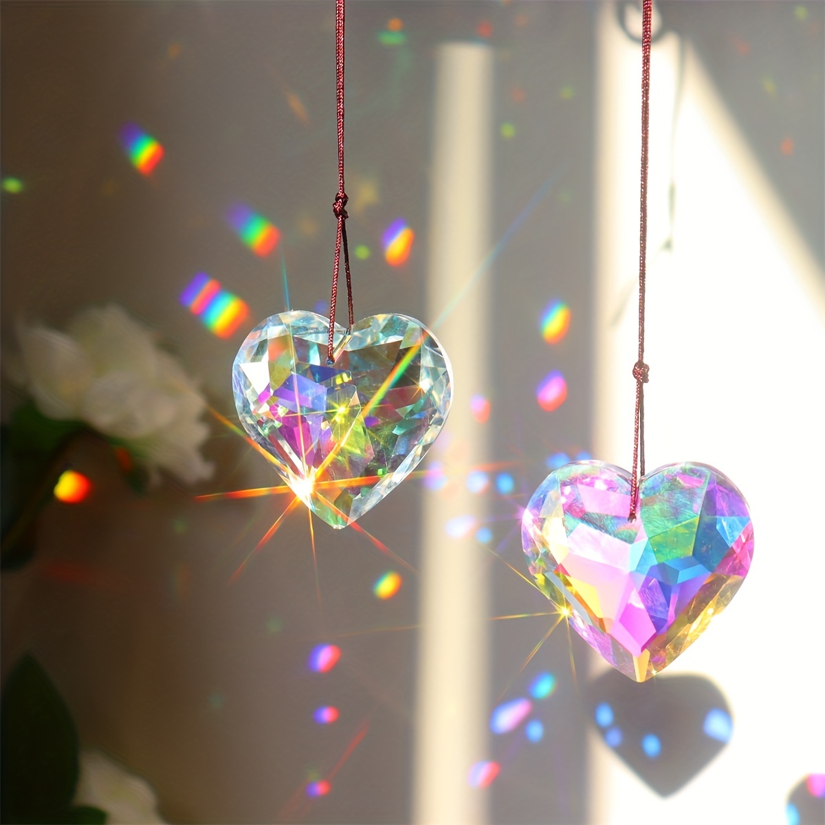 1pc Crystal Peach Prism Pendan - Crystal Sun Catcher avaliação e preço