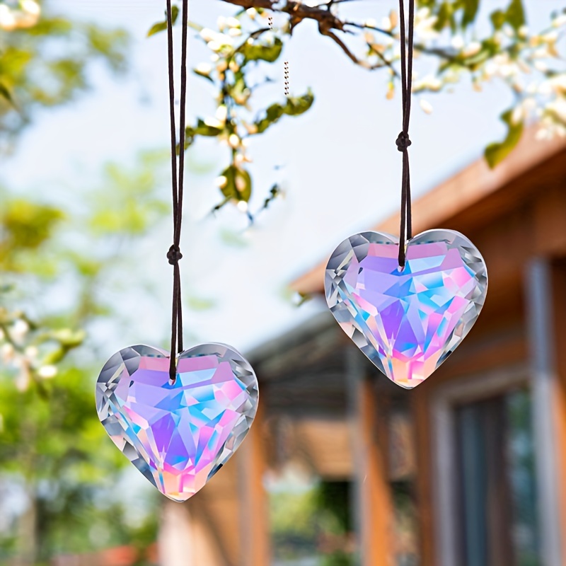 1pc Crystal Peach Prism Pendan - Crystal Sun Catcher avaliação e preço