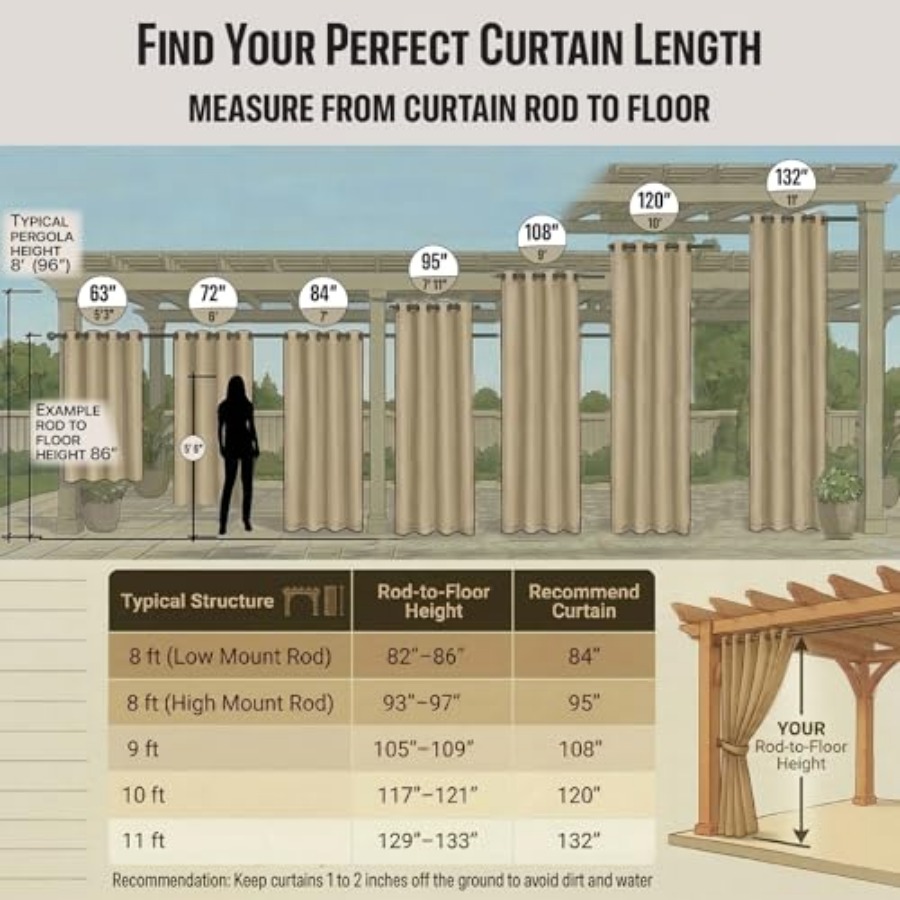 Waterproof Outdoor Curtain W84 - Home Decor Curtain avaliação e preço