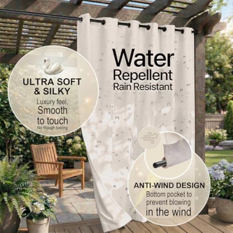 Waterproof Outdoor Curtain W84 - Home Decor Curtain avaliação e preço