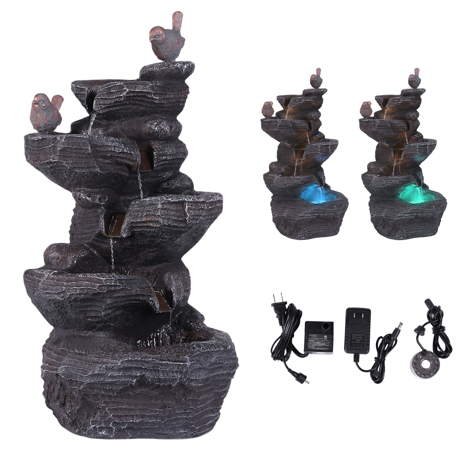 5-Tier Cascading Rock Waterfal - Flooring Home Decor avaliação e preço