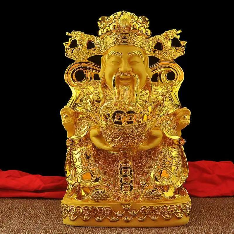 Feng Shui Gold God of Wealth L - Home Decor Gold avaliação e preço