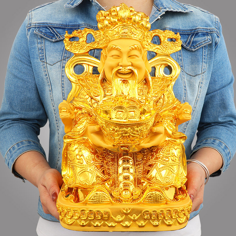 Feng Shui Gold God of Wealth L - Home Decor Gold avaliação e preço