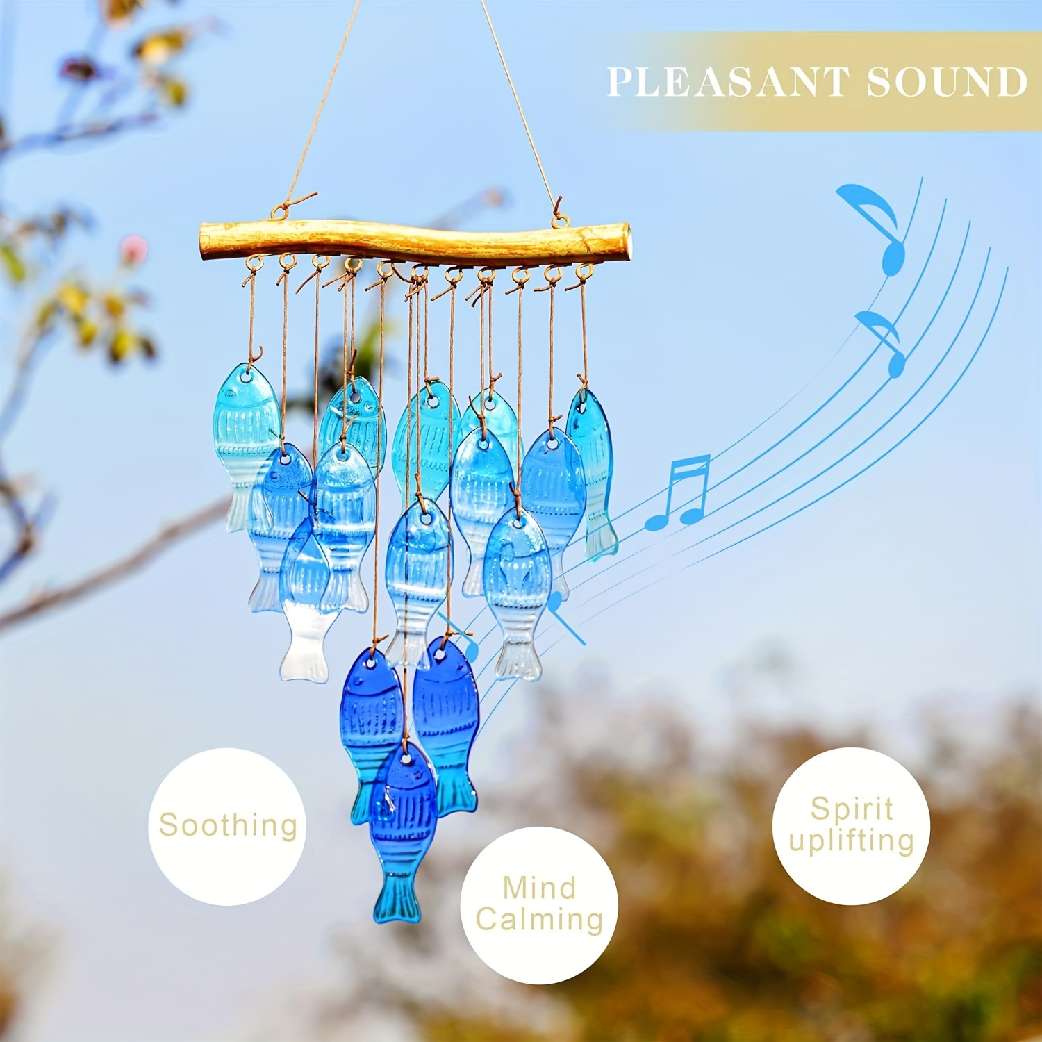 Blue glass sea wind chimes, ou - Boho Wind Chimes avaliação e preço