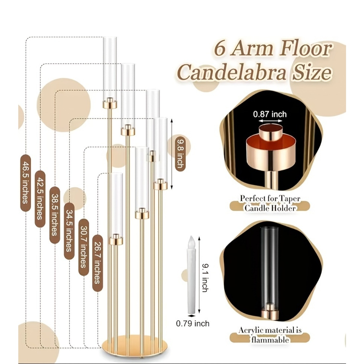 2 Sets Floor Candelabra 6 Arms - Flooring Home Decor avaliação e preço