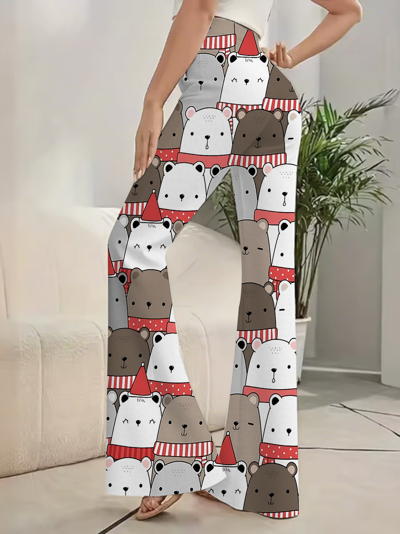 Women's   Print Flare Pants Ca - Boho Wind Chimes avaliação e preço