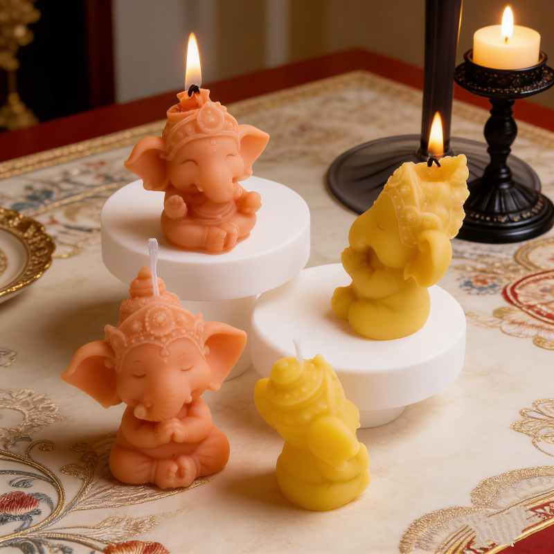 Cute Ganesha Silicone Candle M - Home Decor Yoga avaliação e preço