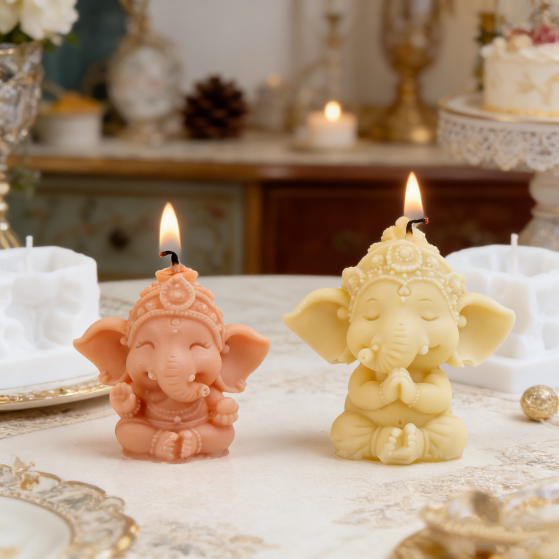 Cute Ganesha Silicone Candle M - Home Decor Yoga avaliação e preço