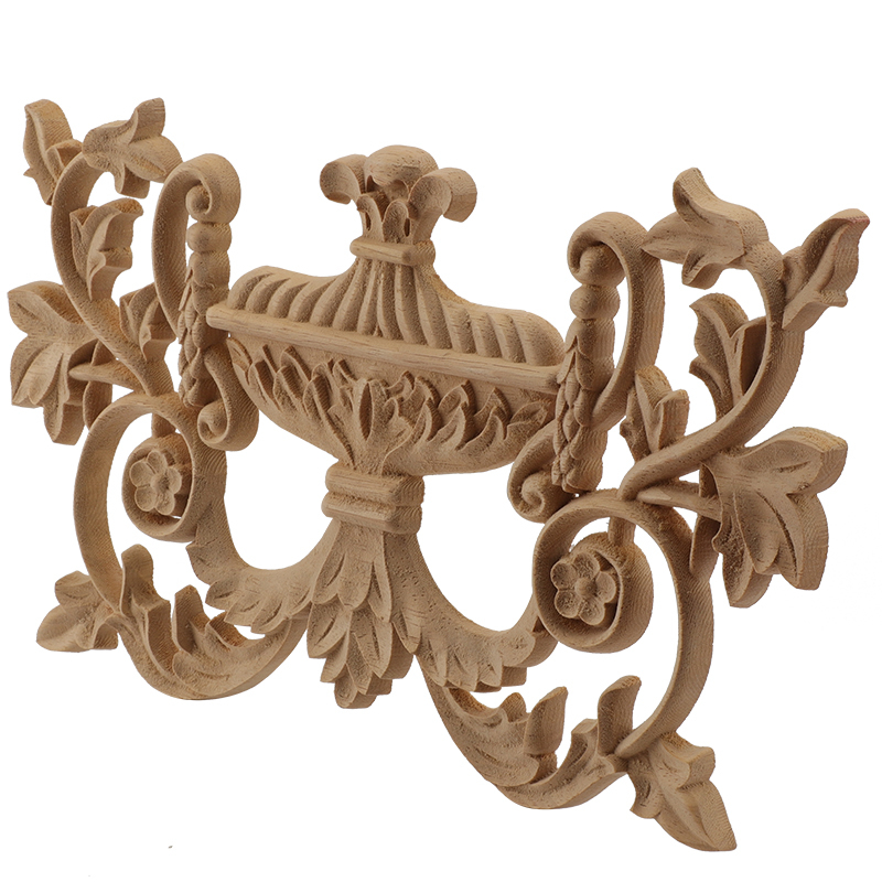 Wall Wood Carved  Applique Woo - Home Decor Wall Molding avaliação e preço