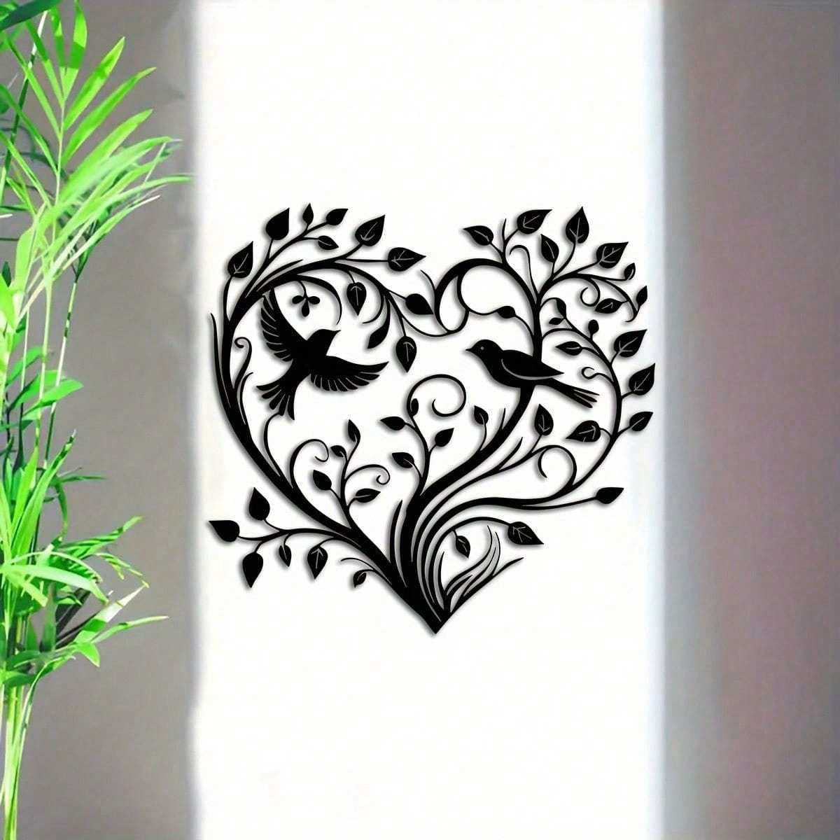 Heart-Tree with Birds Metal Wa - Home Decor Xmas Gifts avaliação e preço