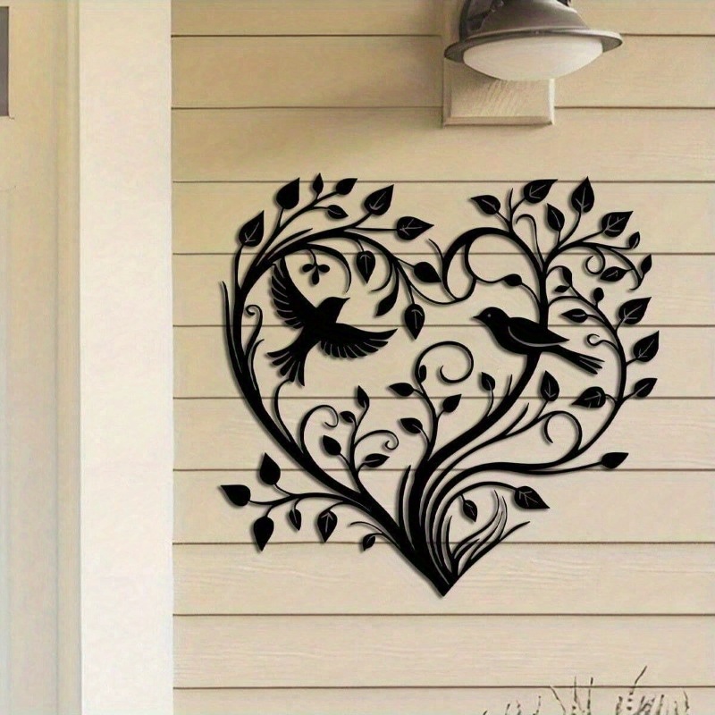 Heart-Tree with Birds Metal Wa - Home Decor Xmas Gifts avaliação e preço