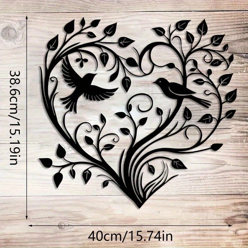 Heart-Tree with Birds Metal Wa - Home Decor Xmas Gifts avaliação e preço