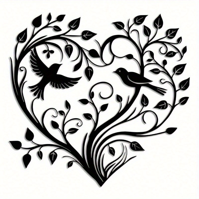 Heart-Tree with Birds Metal Wa - Home Decor Xmas Gifts avaliação e preço