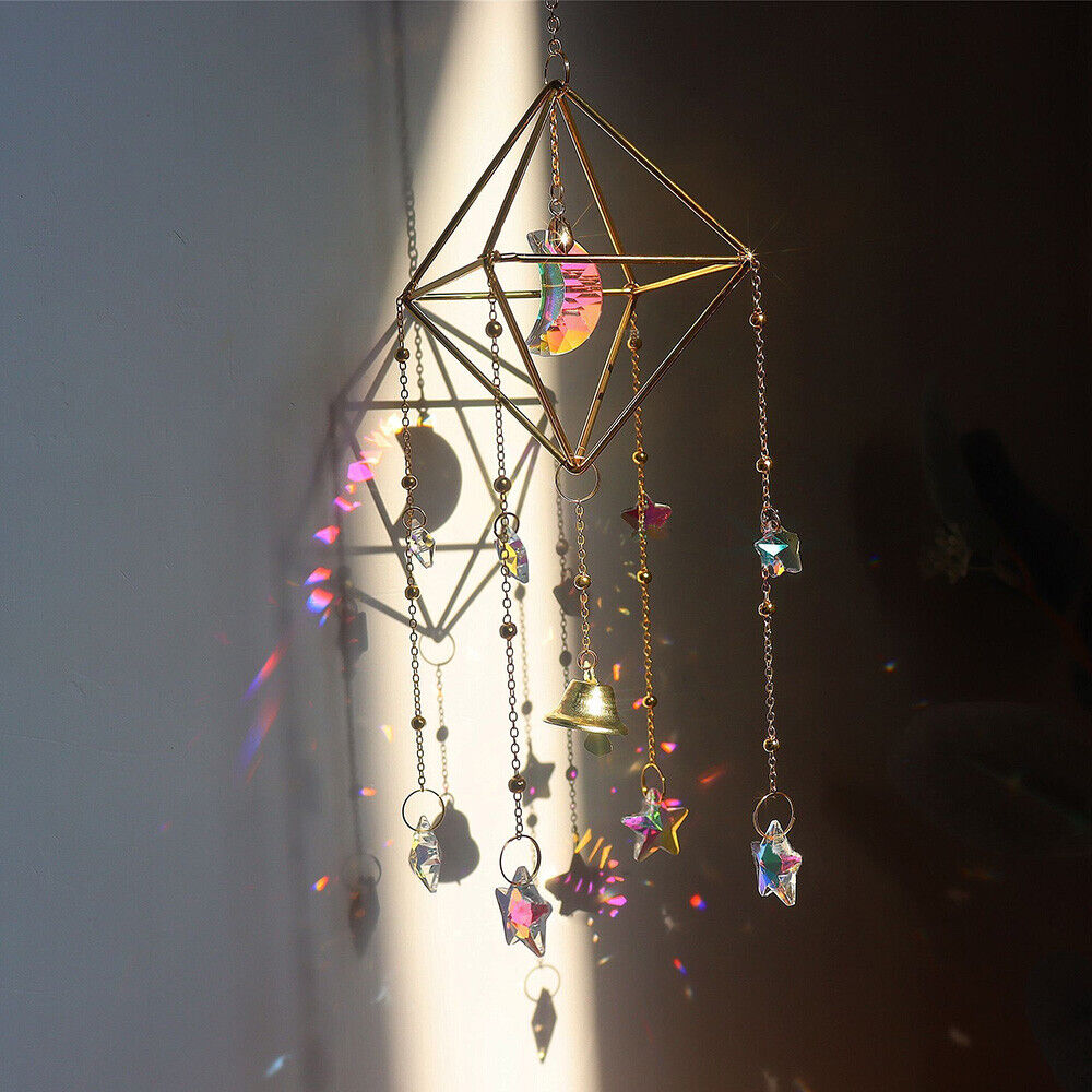 Star Moon Crystal Sun Catcher  - Boho Wind Chimes avaliação e preço
