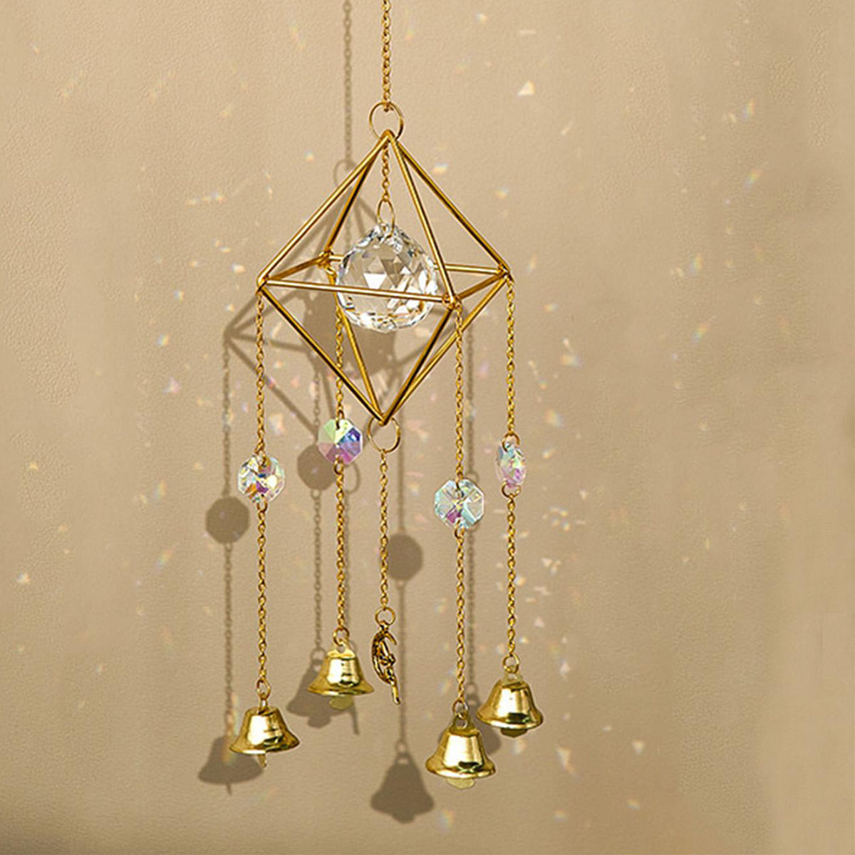 Star Moon Crystal Sun Catcher  - Boho Wind Chimes avaliação e preço