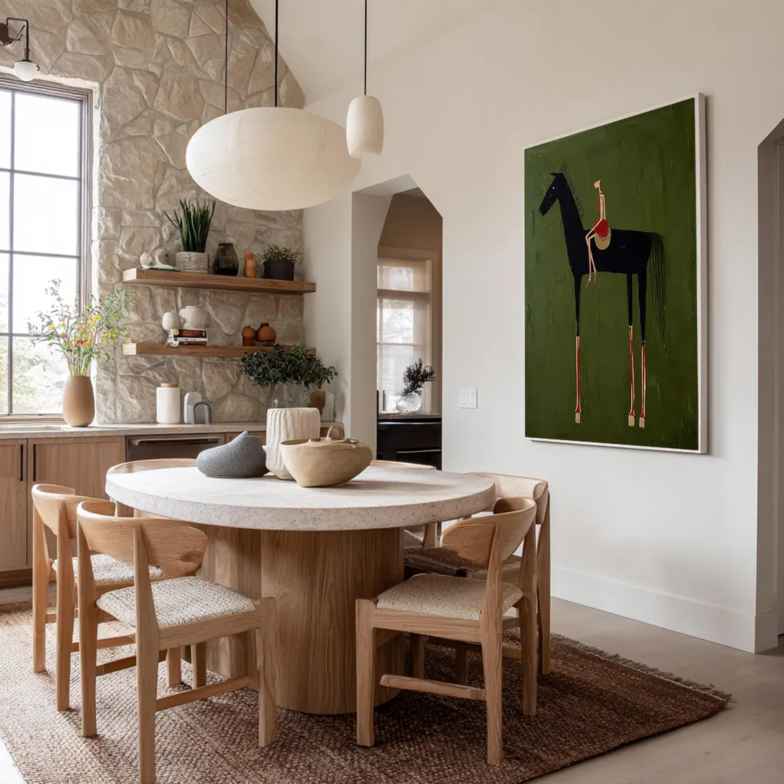 horse art Neutral Home Decorpa - Abstract Oil Painting avaliação e preço