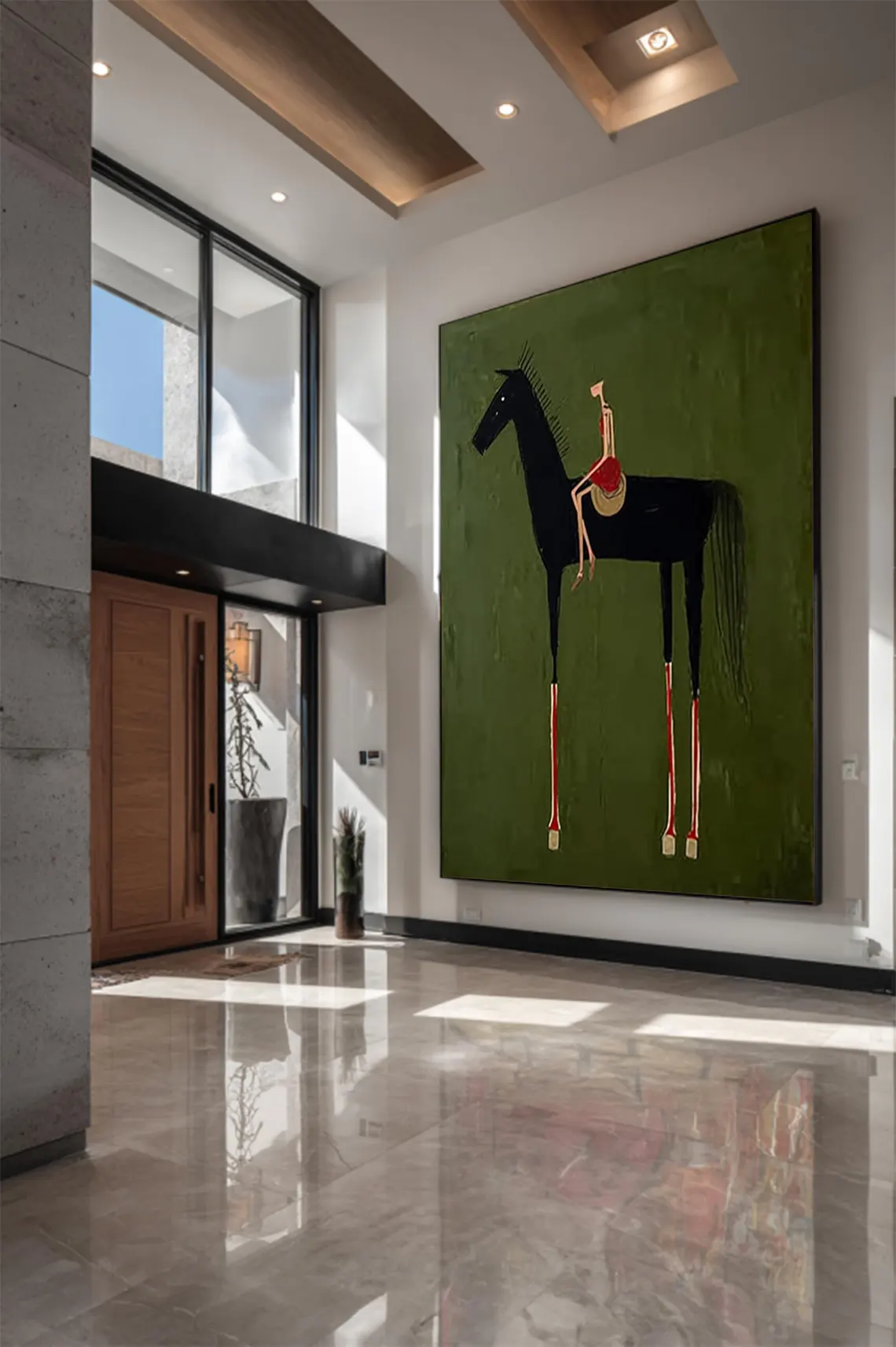 horse art Neutral Home Decorpa - Abstract Oil Painting avaliação e preço
