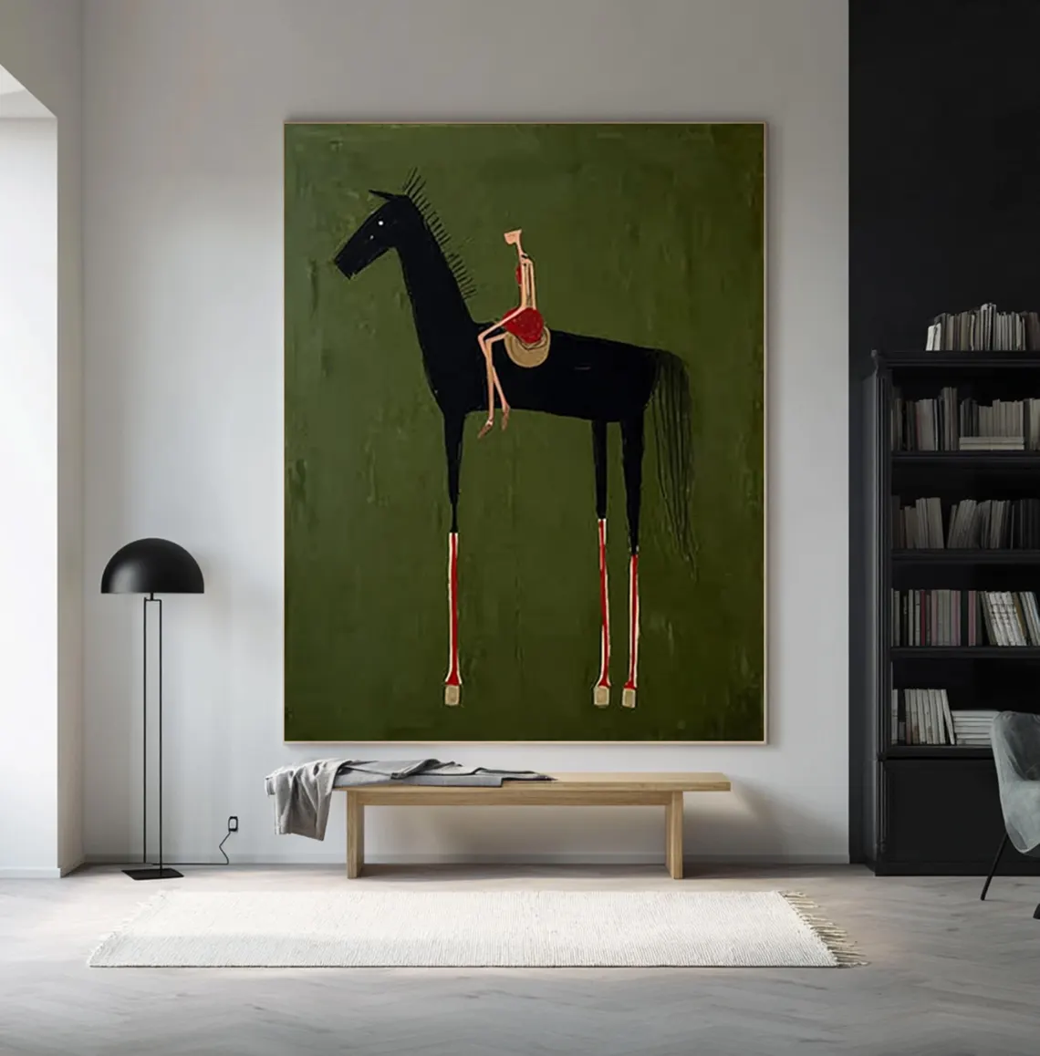 horse art Neutral Home Decorpa - Abstract Oil Painting avaliação e preço