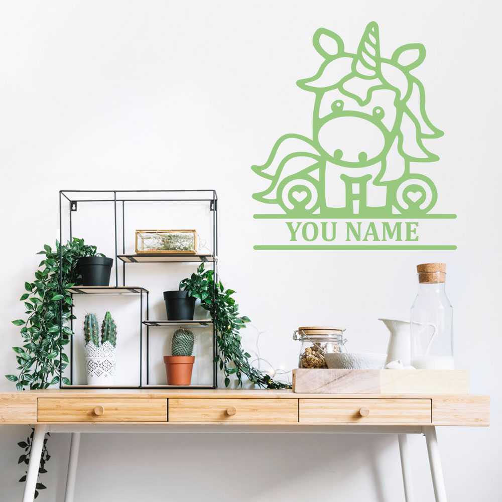1pc Cartoon Horse Custom Name  - Home Decor Sticker avaliação e preço