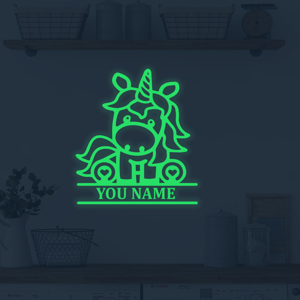 1pc Cartoon Horse Custom Name  - Home Decor Sticker avaliação e preço