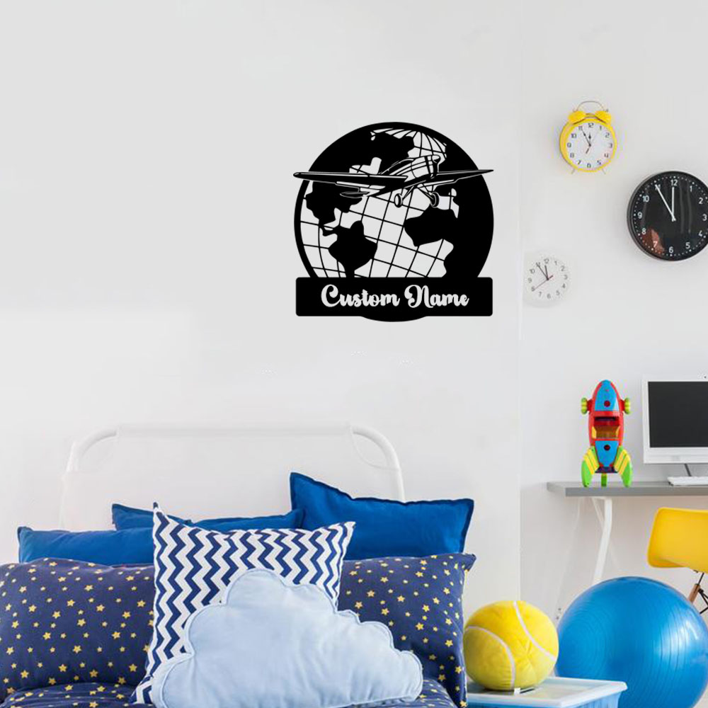 1PC Cute Earth Airplane Custom - Home Decor Wall Tiles avaliação e preço