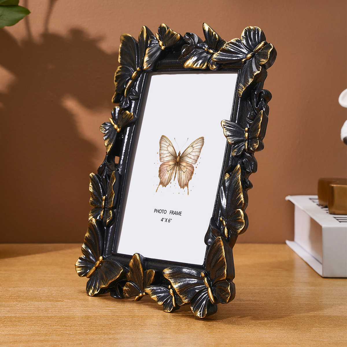 1PC, European-style white, gol - Bamboo Photo Frame avaliação e preço