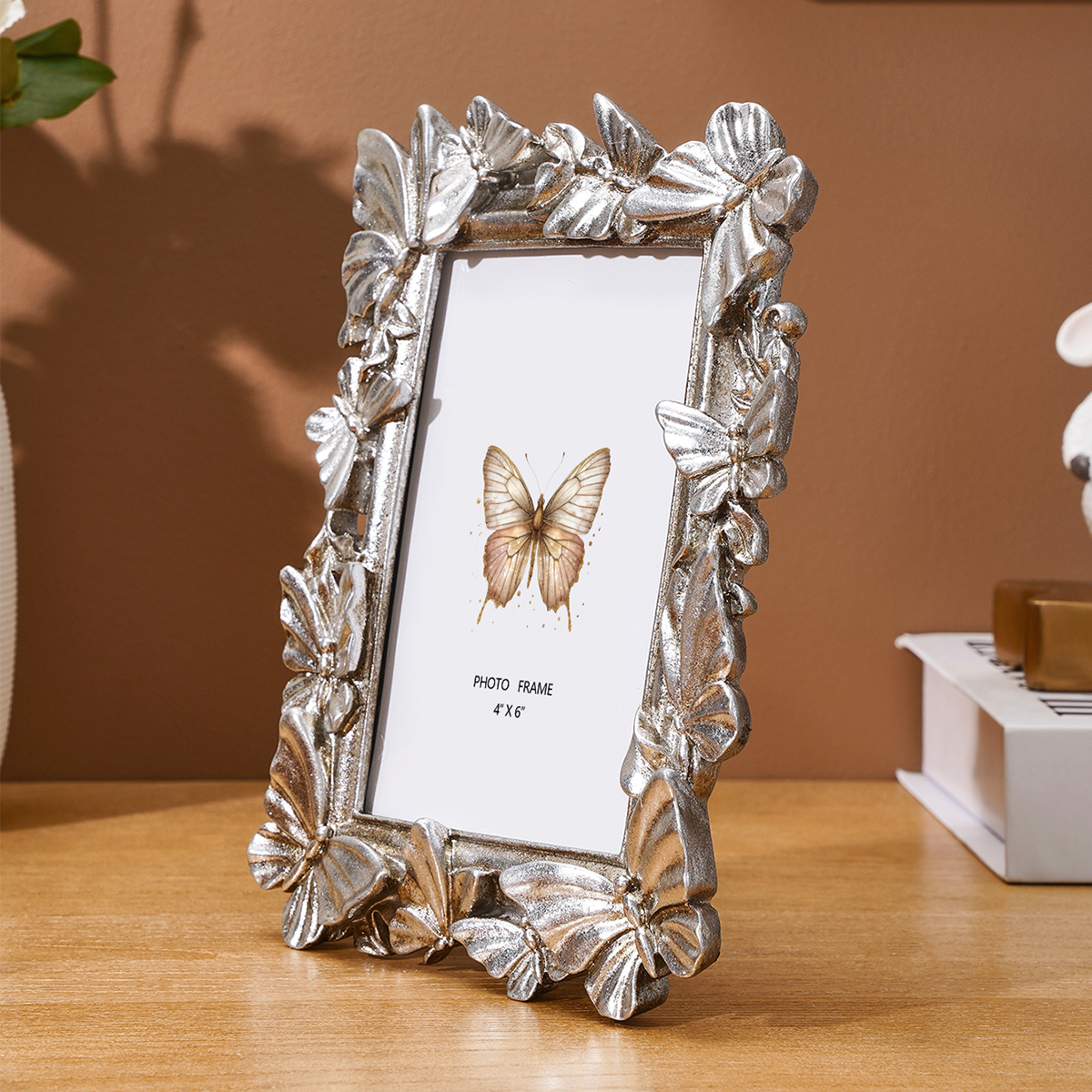 1PC, European-style white, gol - Bamboo Photo Frame avaliação e preço