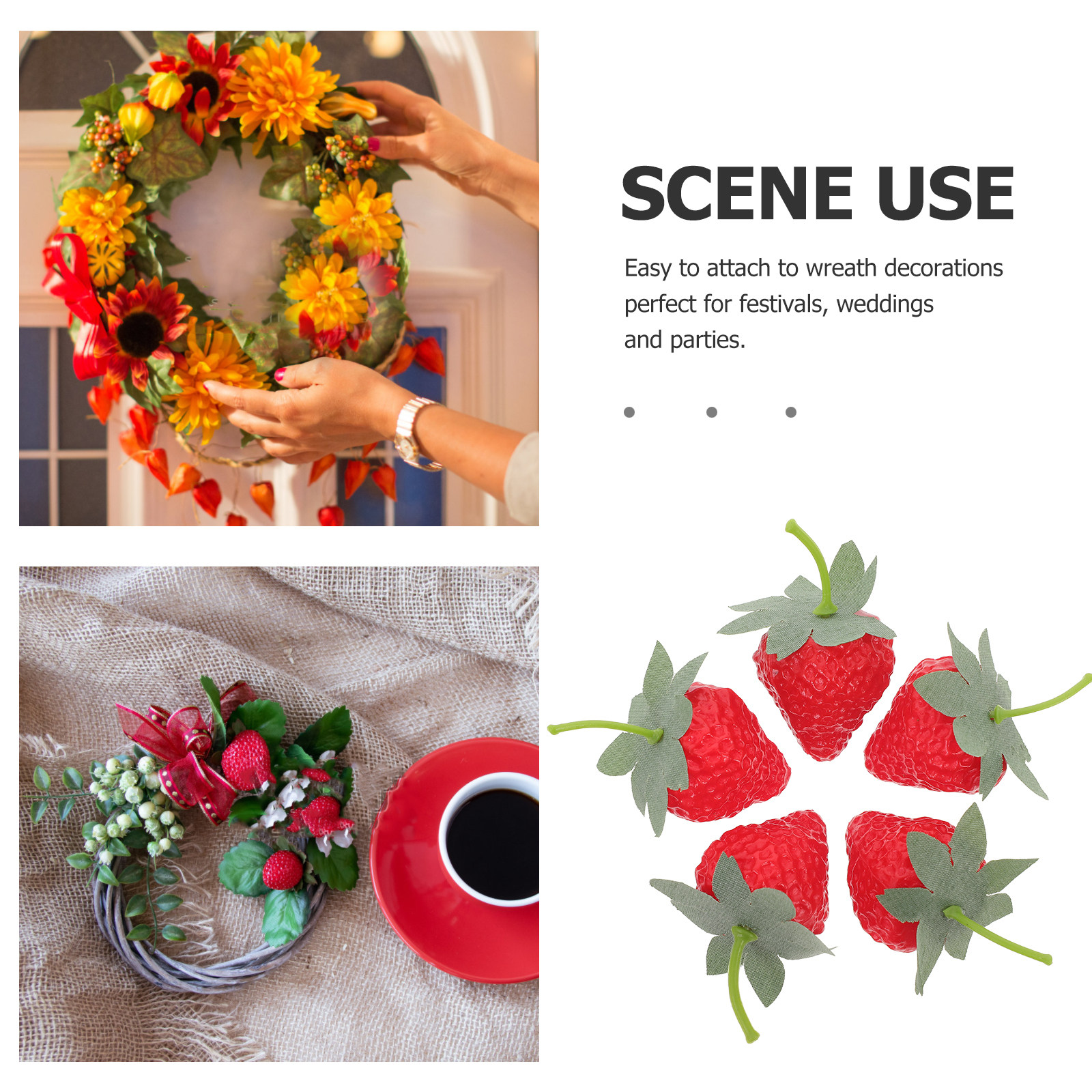 20Pcs Large Artificial Strawbe - Home Decor Retail Stores avaliação e preço