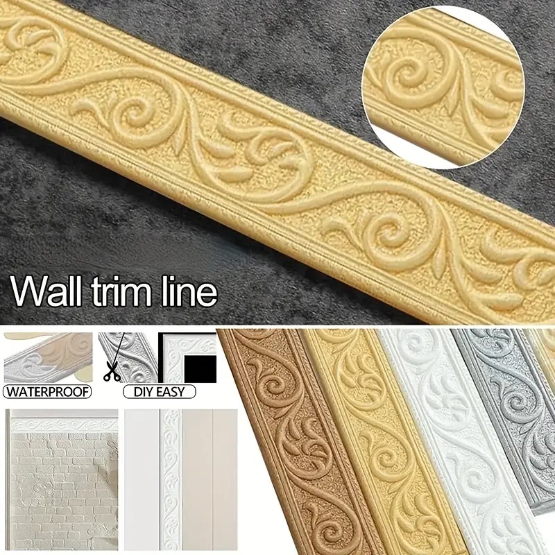 1Pc 230x6cm Fashion Self Adhes - Home Decor Wall Molding avaliação e preço