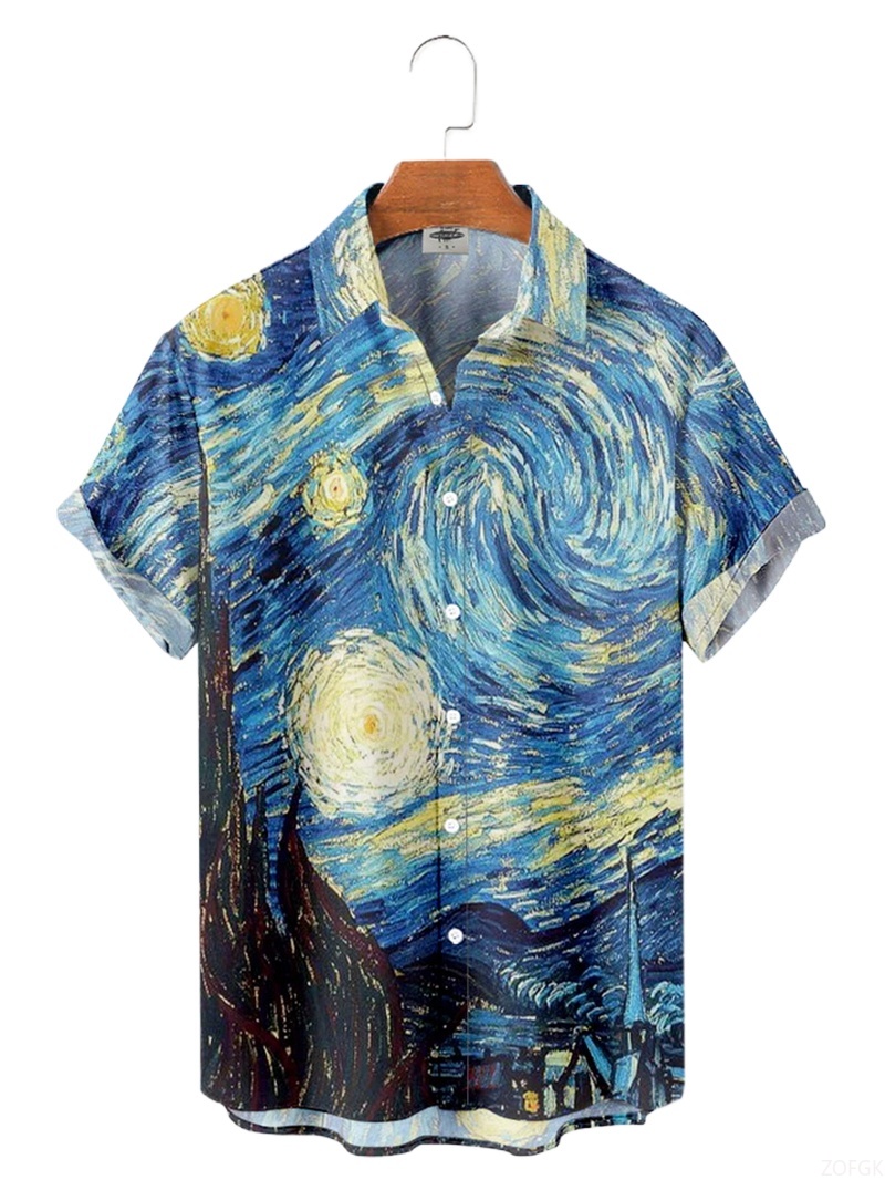 Men Shirts 3d Geometric Art Co - Abstract Oil Painting avaliação e preço