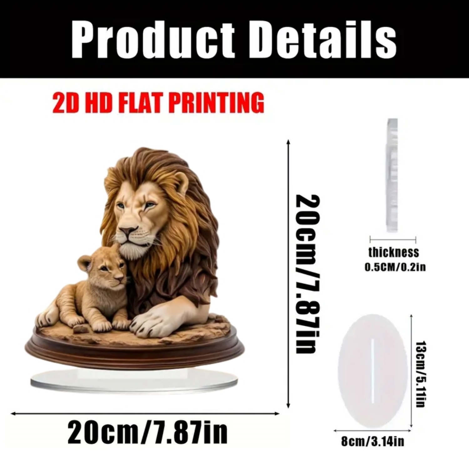 Male Lion Statue,2D Flat Anima - Home Decor Kit avaliação e preço