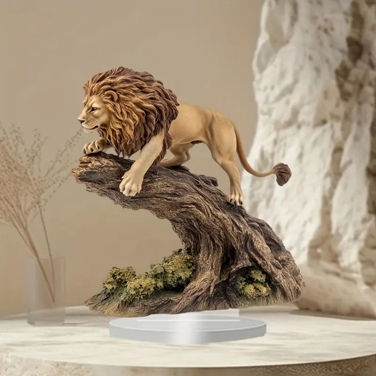 Male Lion Statue,2D Flat Anima - Home Decor Kit avaliação e preço