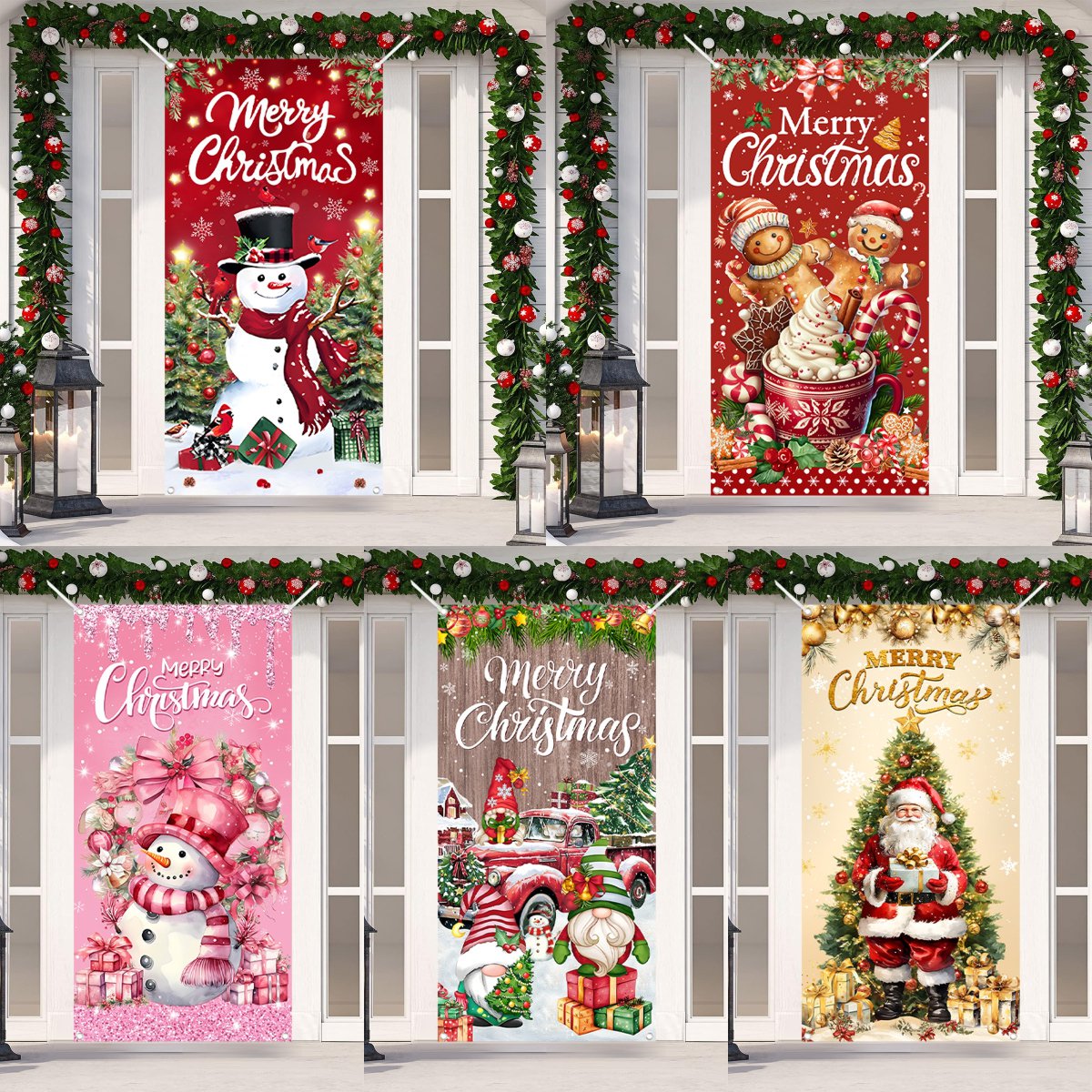 Christmas Door Banner Merry Ch - Home Decor Xmas Gifts avaliação e preço