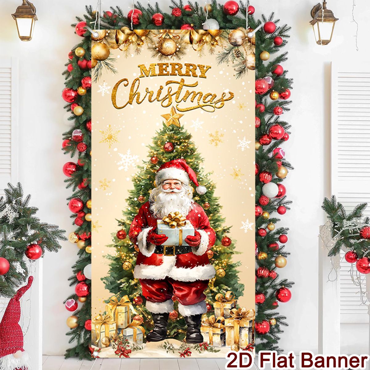 Christmas Door Banner Merry Ch - Home Decor Xmas Gifts avaliação e preço