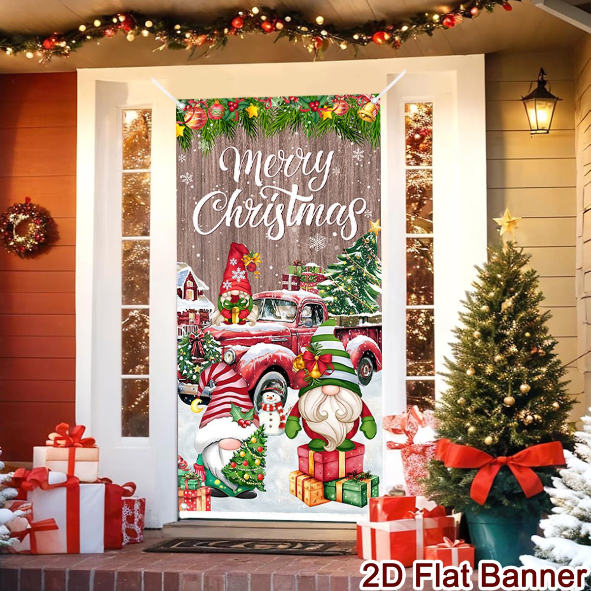 Christmas Door Banner Merry Ch - Home Decor Xmas Gifts avaliação e preço