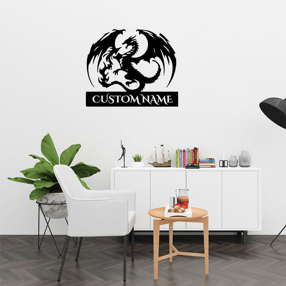 1PC Cute Dragon Custom Text Na - Home Decor Wall Tiles avaliação e preço