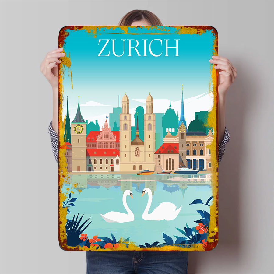 Zurich City Skyline with Lake  - Home Decor Zurich avaliação e preço