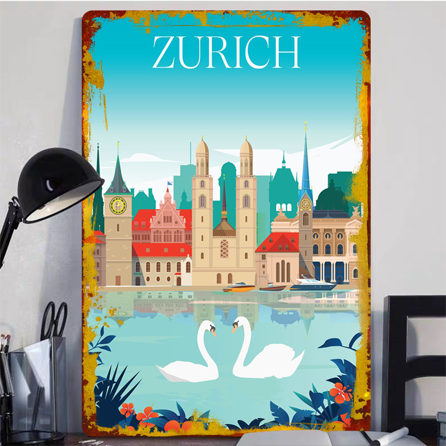 Zurich City Skyline with Lake  - Home Decor Zurich avaliação e preço