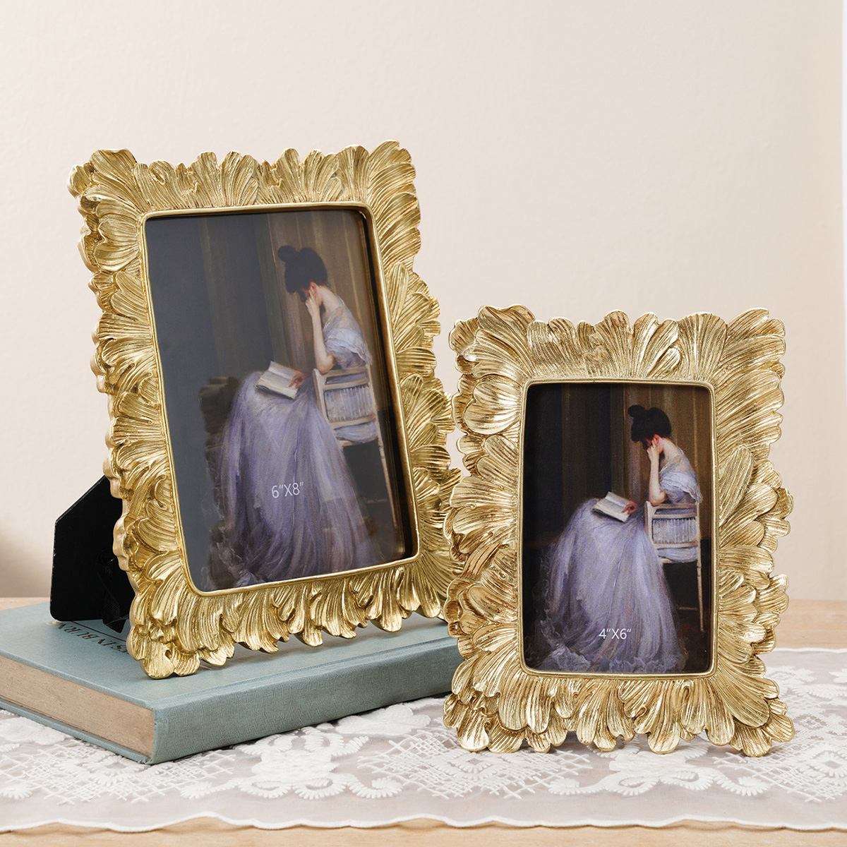 1PC, European-style golden pal - Bamboo Photo Frame avaliação e preço