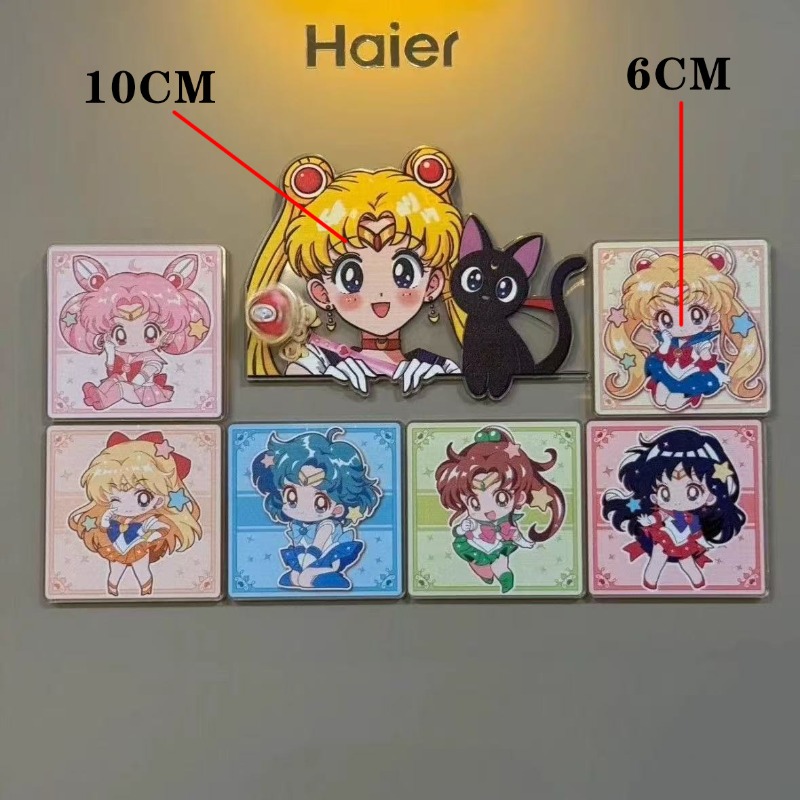 7Pcs/set Sailor Moon Anime Car - Home Decor Sticker avaliação e preço
