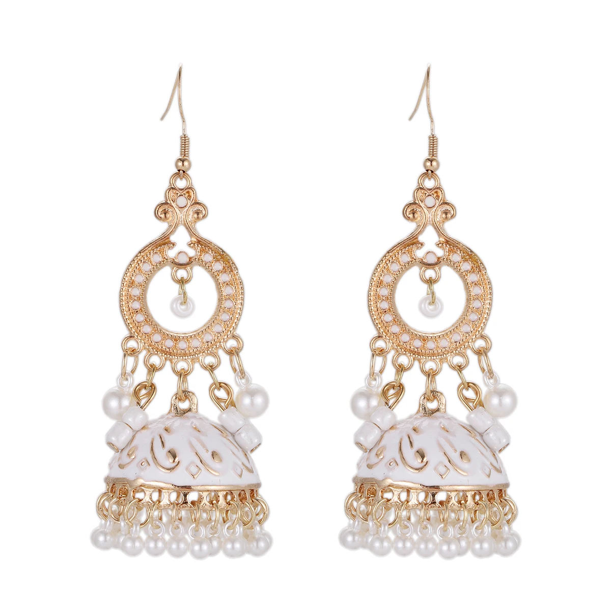 Boho White Enamel Indian Bell  - Boho Wind Chimes avaliação e preço