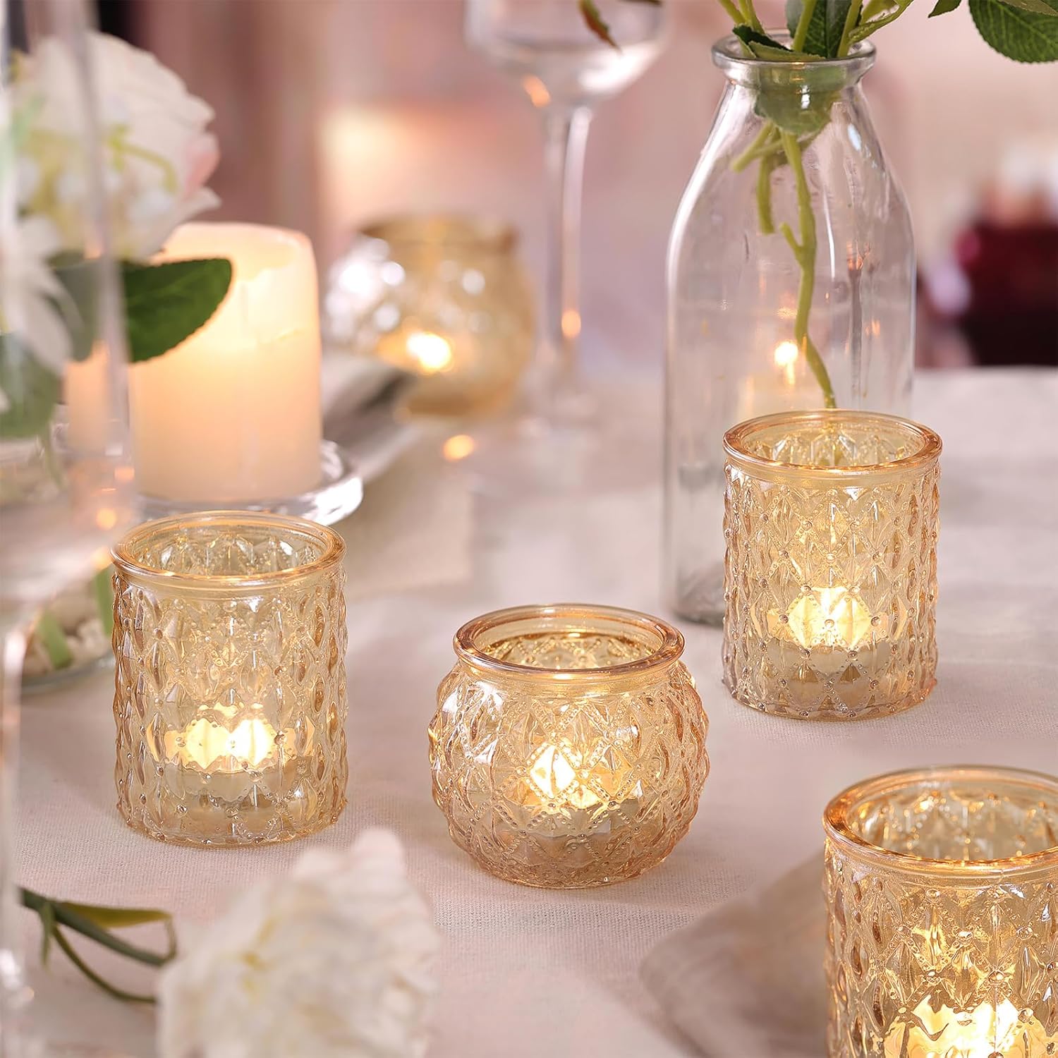Gold Votive Candle Holders for - Home Decor Gold avaliação e preço