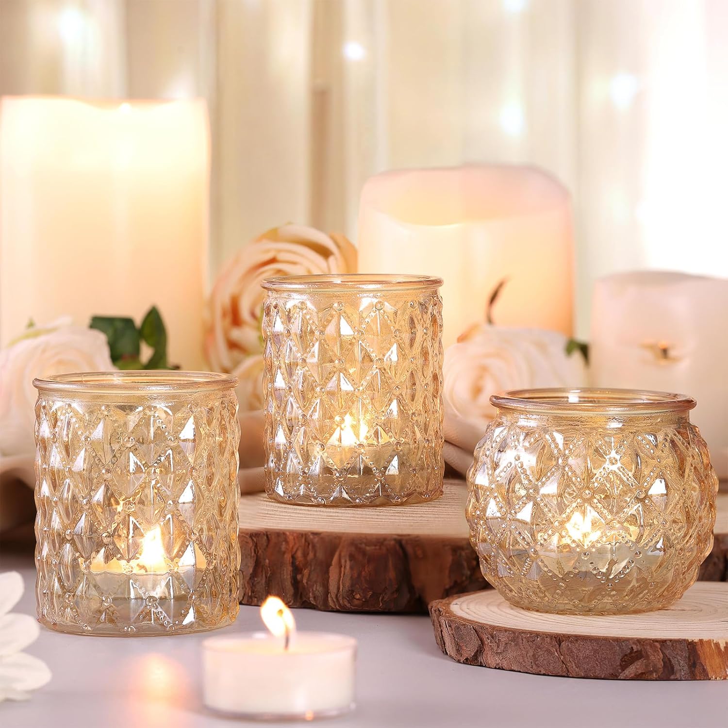 Gold Votive Candle Holders for - Home Decor Gold avaliação e preço