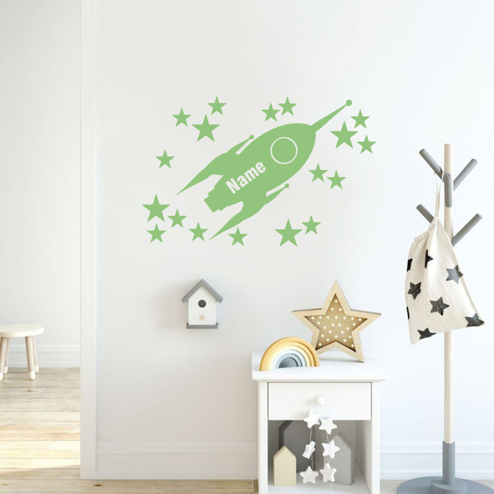 1pc Cartoon Rockets and stars  - Home Decor Sticker avaliação e preço
