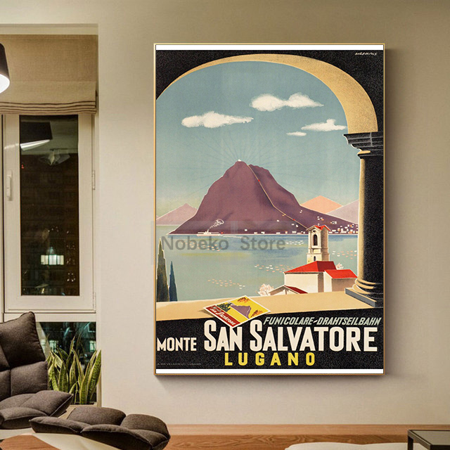 Switzerland Vintage Travel Pos - Home Decor Zurich avaliação e preço