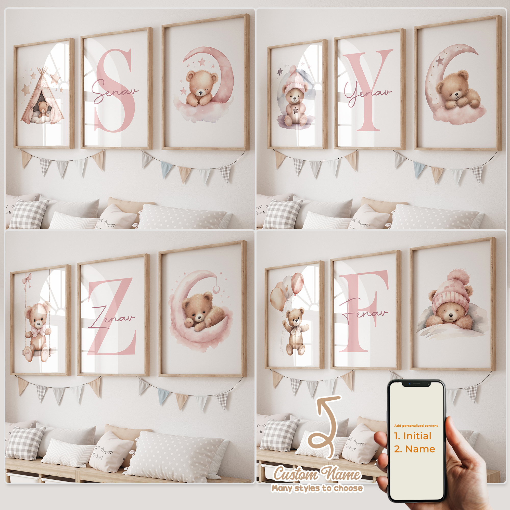 3pcs Personalized Custom Name  - Home Decor Solution avaliação e preço